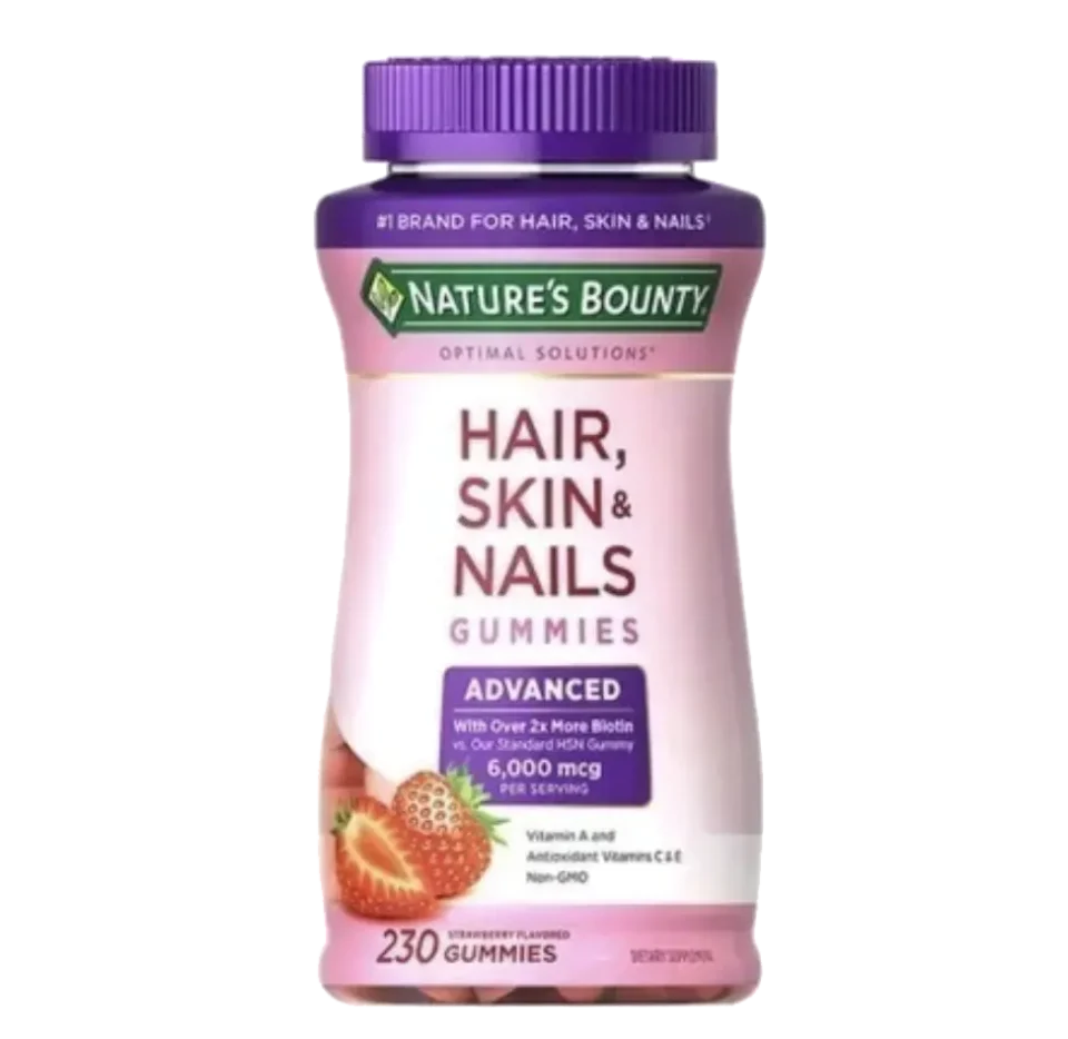 Hair, Skin, & Nails Advanced 230 Gummies - 2x mais Biotina - Nature's Bounty