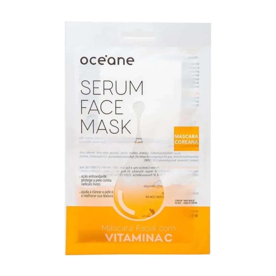 Oceane Máscara Facial com Vitamina C - Mascara coreana 20ml