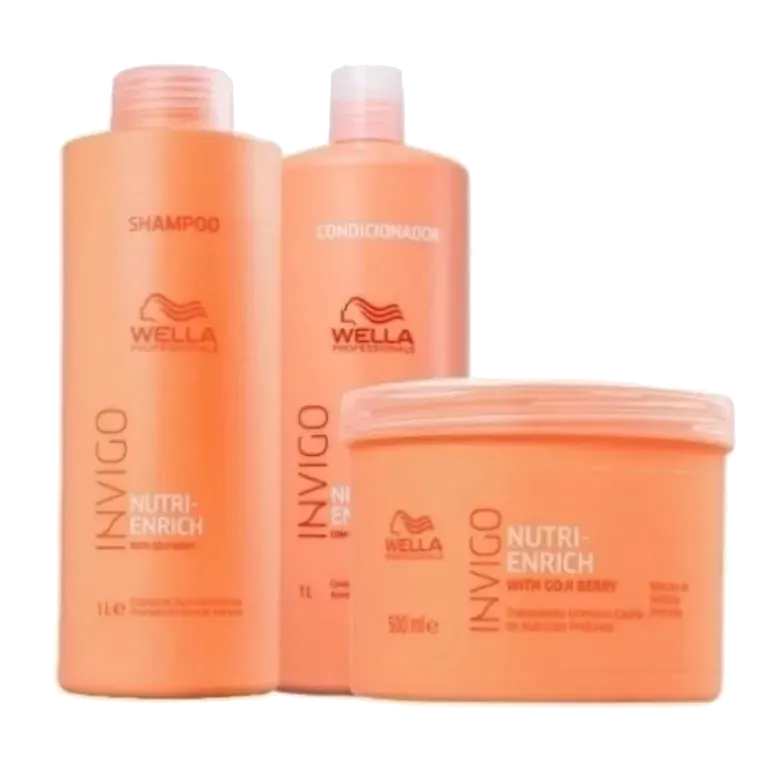 Wella - Kit Invigo Nutri Enrich: Shampoo 1litro + Condicionador 1litro + Máscara 500ml